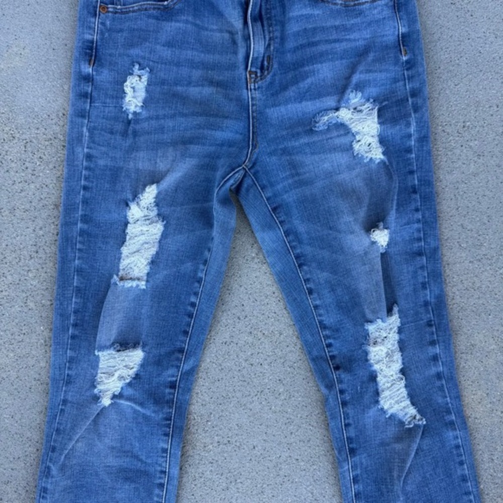 Aeropostale Aero High Rise Distressed‎ Skinny Jeans Blue Women 12R - Picture 6 of 11